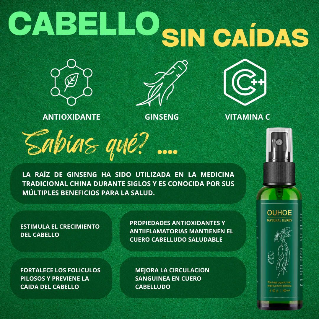 Spray Crecimiento Capilar Ouhoe 🎁PROMOCION 2 X 1 lleva uno gratis