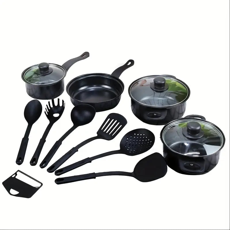 MarmoChef™Juego de Cocina 13 Piezas Antiadherente, Tapas de Vidrio