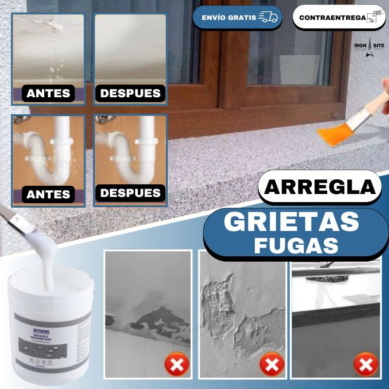 PEGAMENTO SELLADOR IMPERMEABLE TRANSPARENTE 500g+ UN REGALO 🎁