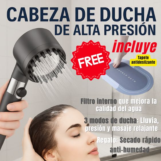 DryStep™ Ducha potente y tapete antideslizante: bienestar total en tu baño
