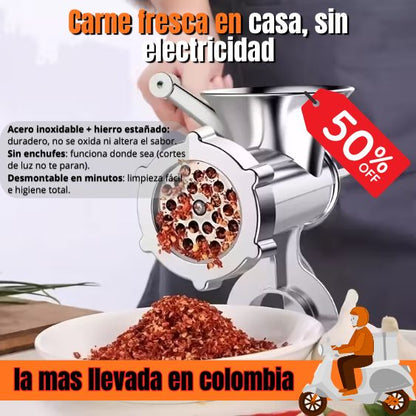 Molino de Carne Manual Prensa™ en Acero Inoxidable