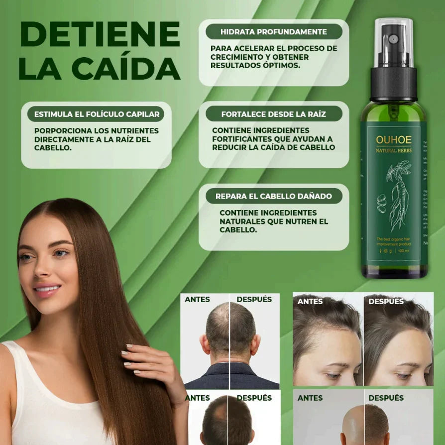 Spray Crecimiento Capilar Ouhoe 🎁PROMOCION 2 X 1 lleva uno gratis
